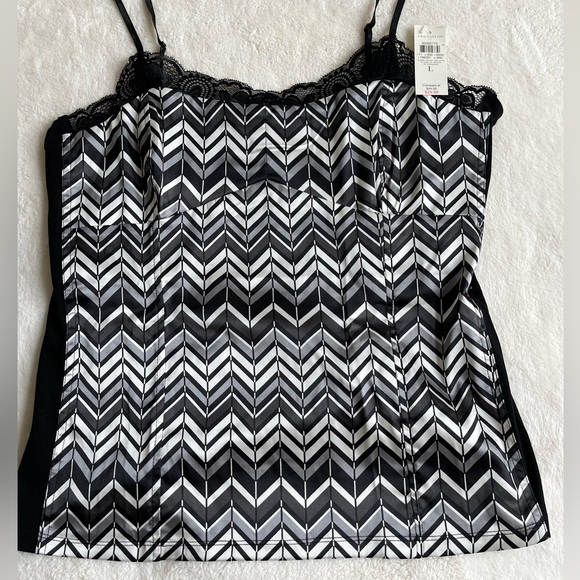 Nwt 2 Ann Taylor camisoles tailored green and black / white sz large - Picture 7 of 13